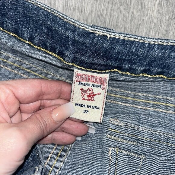 True Religion Julie 90s/Y2K Vintage USA Mid Rise Light Blue Skinny Jeans Size 32 - Picture 7 of 10